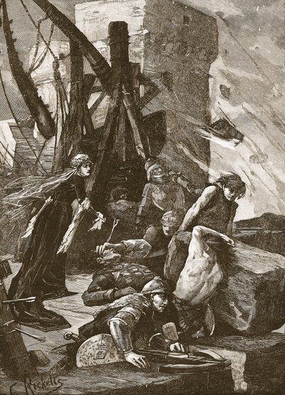 Black Agnes at the Siege of Dunbar Castle, Illustration from 